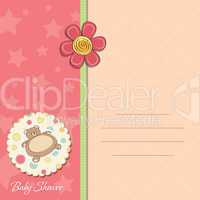 baby girl shower card with teddy