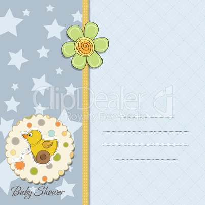baby boy shower card with duck toy