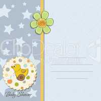baby boy shower card with duck toy