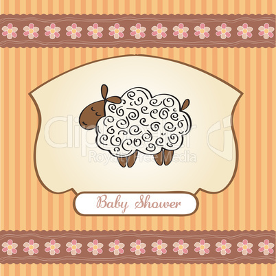 cute baby shower card with sheep