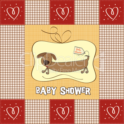 funny shower card with long dog