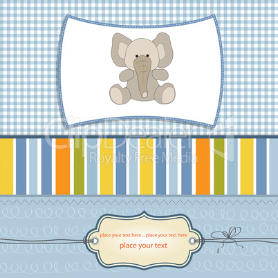 welcome baby card with elephant