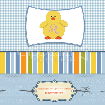 new baby card with little duck