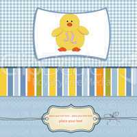 new baby card with little duck