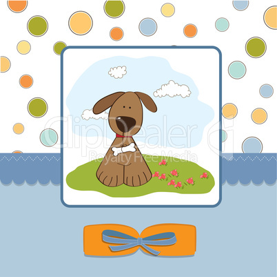 romantic baby shower card with dog