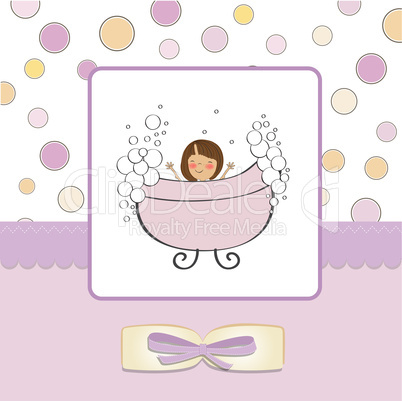 romantic baby girl shower card