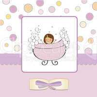 romantic baby girl shower card