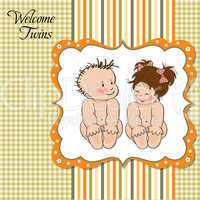 baby twins shower card