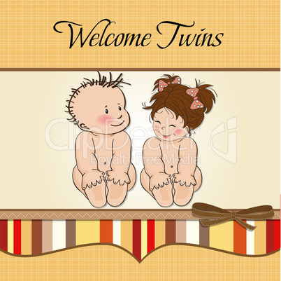 baby twins shower card