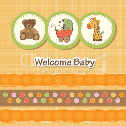 baby shower card with funny animals