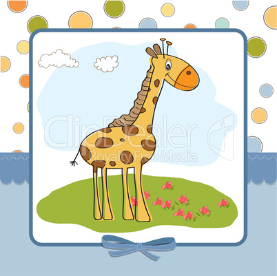 greeting card with giraffe