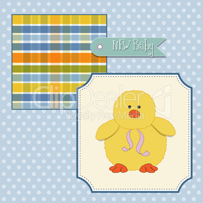 new baby card with little duck