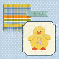 new baby card with little duck