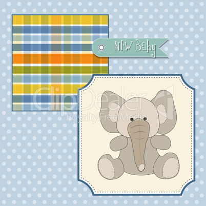 welcome baby card with elephant