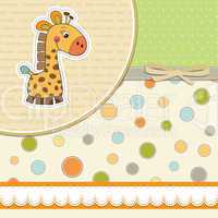 new baby announcement card with giraffe