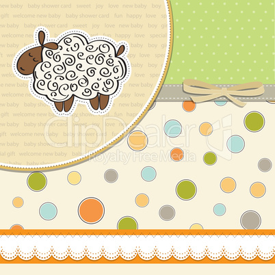 cute baby shower card with sheep