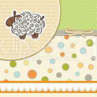 cute baby shower card with sheep