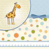 new baby announcement card with giraff