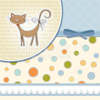 new baby shower card with cat