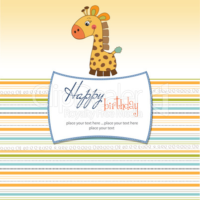 birthday card with giraffe