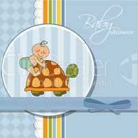 funny baby boy announcement card