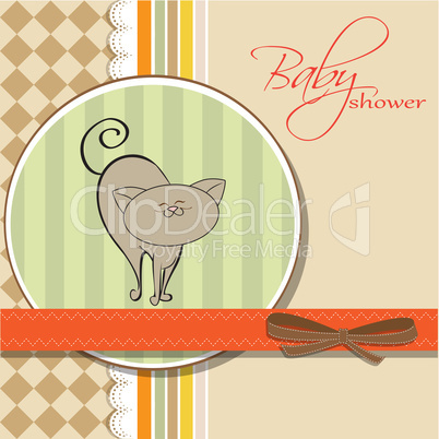 new baby shower card with cat