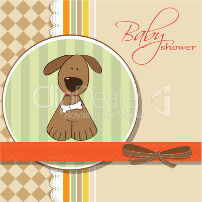 romantic baby shower card with dog