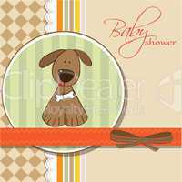 romantic baby shower card with dog