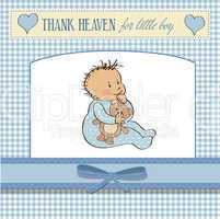 baby announcement card with little boy