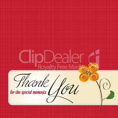 thank you greeting card with flower