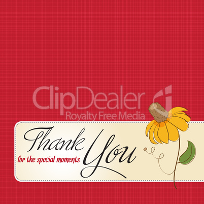 thank you greeting card with flower