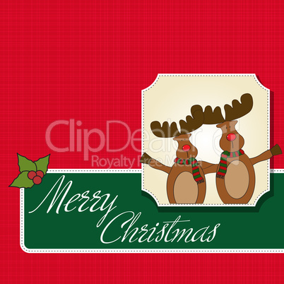 Christmas card with reindeer