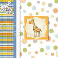 new baby announcement card with giraffe