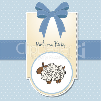 cute baby shower card with sheep