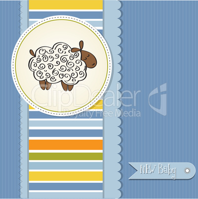 cute baby shower card with sheep