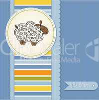 cute baby shower card with sheep