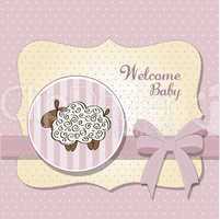 cute baby shower card with sheep