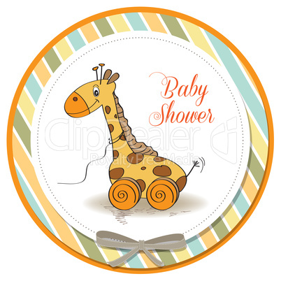 Baby shower card with cute giraffe