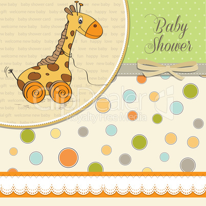 Baby shower card with cute giraffe