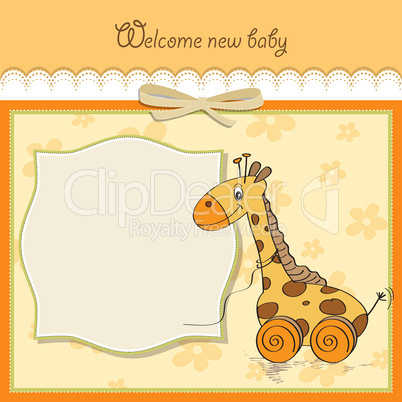 Baby shower card with cute giraffe