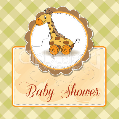 Baby shower card with cute giraffe