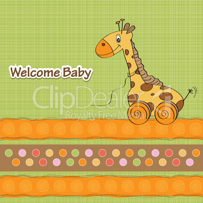 Baby shower card with cute giraffe