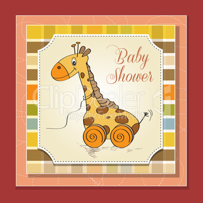 Baby shower card with cute giraffe