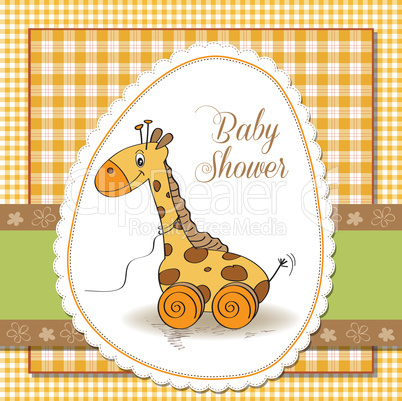 Baby shower card with cute giraffe