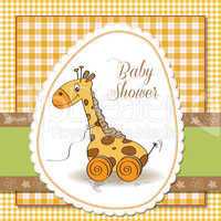 Baby shower card with cute giraffe