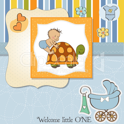 funny baby boy announcement card