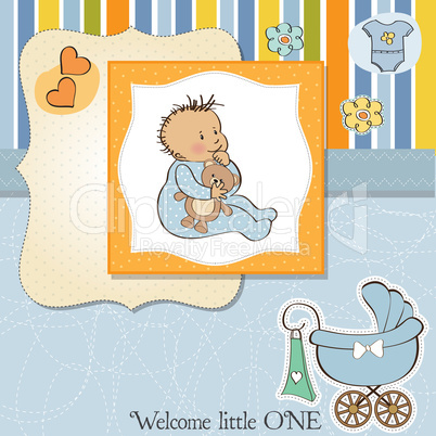 baby announcement card with little boy