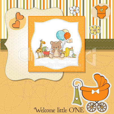 baby shower card with toys