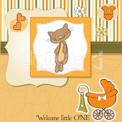 new baby shower card with cat