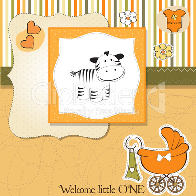 cute baby shower card with zebra